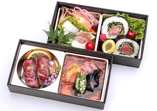 祝箱 特選和牛ローストビーフ握り&ビフカツ巻2段御膳