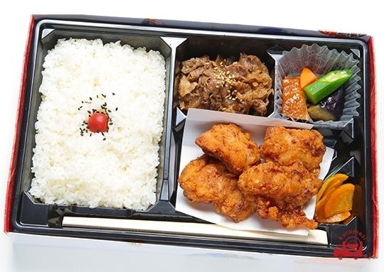 地鶏からあげ焼肉弁当